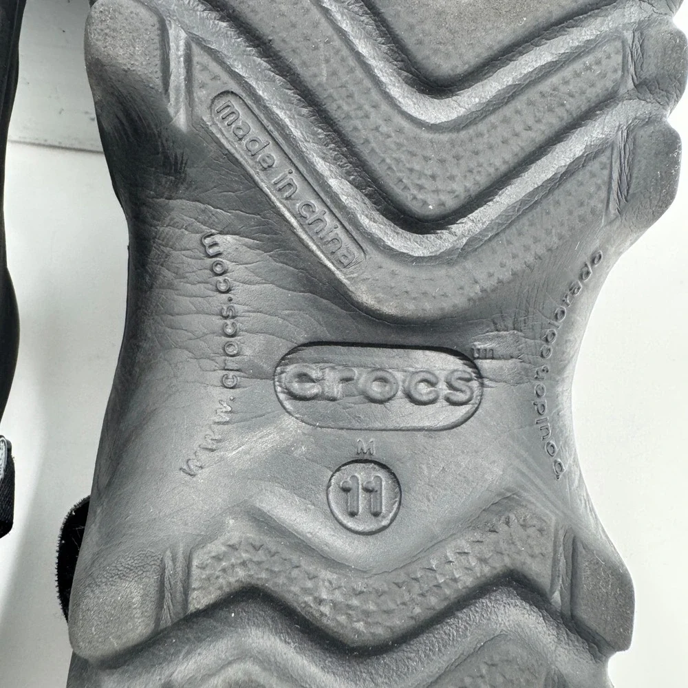 Crocs Yukon Sport‎ Clogs Mens Size 11 Black All-Terrain Rugged Adjustable Strap